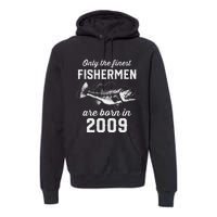 14 Year Old Fisherman Fishing 2009 14th Birthday Gift Premium Hoodie