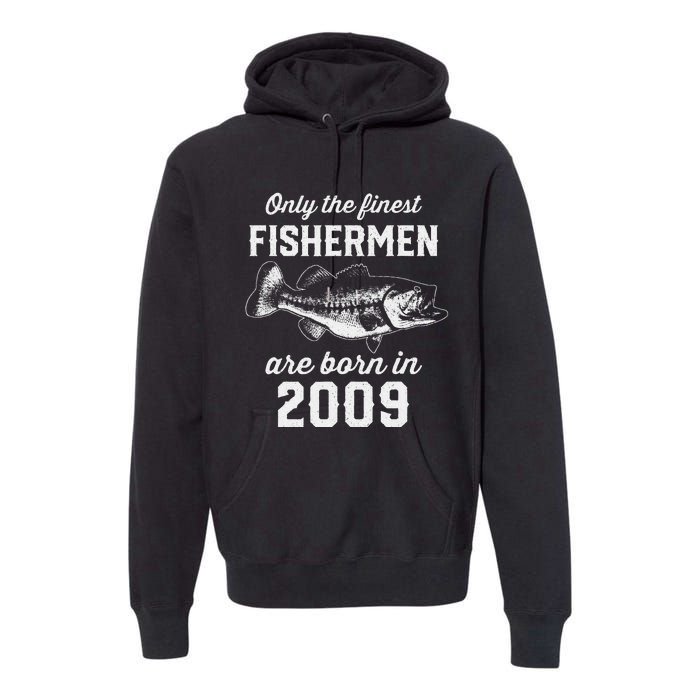 14 Year Old Fisherman Fishing 2009 14th Birthday Gift Premium Hoodie