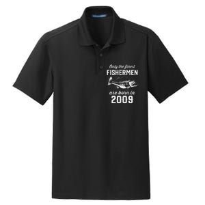 14 Year Old Fisherman Fishing 2009 14th Birthday Gift Dry Zone Grid Polo