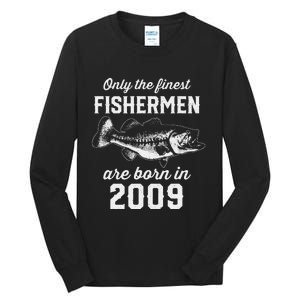 14 Year Old Fisherman Fishing 2009 14th Birthday Gift Tall Long Sleeve T-Shirt