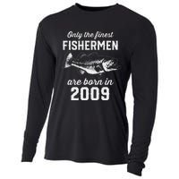 14 Year Old Fisherman Fishing 2009 14th Birthday Gift Cooling Performance Long Sleeve Crew