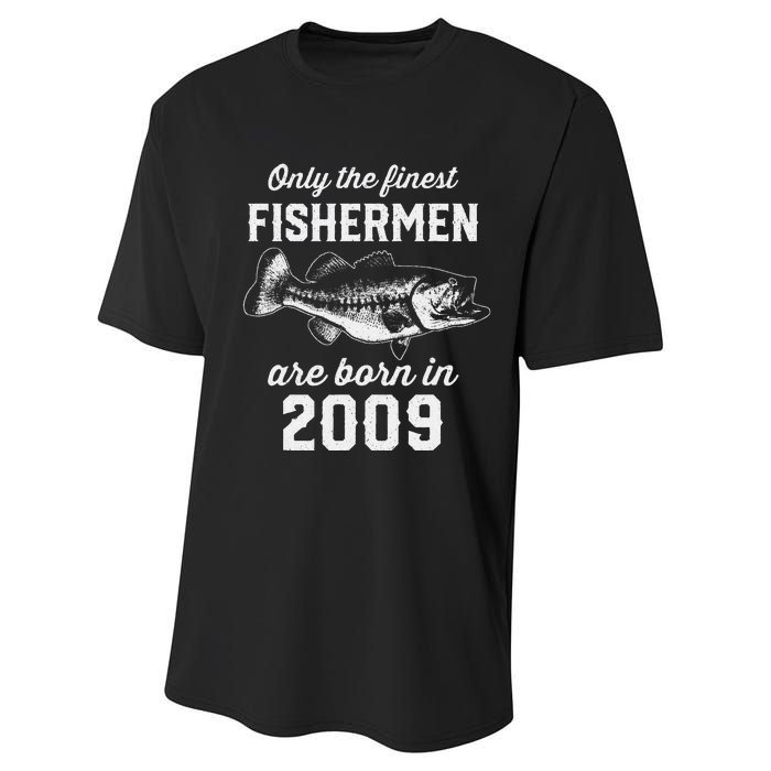 14 Year Old Fisherman Fishing 2009 14th Birthday Gift Performance Sprint T-Shirt