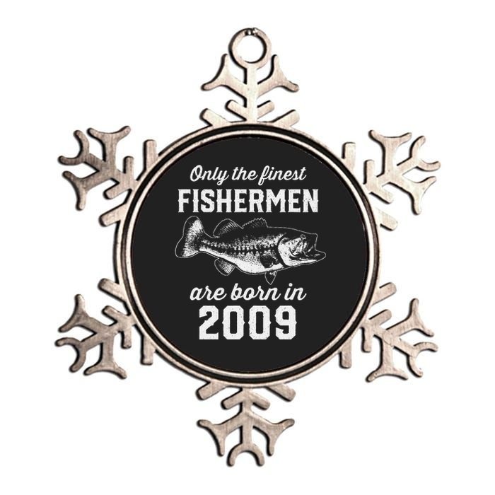 14 Year Old Fisherman Fishing 2009 14th Birthday Gift Metallic Star Ornament