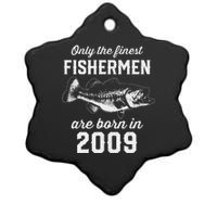 14 Year Old Fisherman Fishing 2009 14th Birthday Gift Ceramic Star Ornament