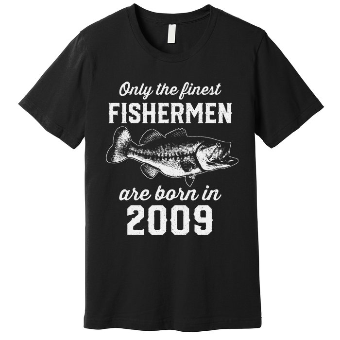 14 Year Old Fisherman Fishing 2009 14th Birthday Gift Premium T-Shirt