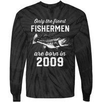 14 Year Old Fisherman Fishing 2009 14th Birthday Gift Tie-Dye Long Sleeve Shirt