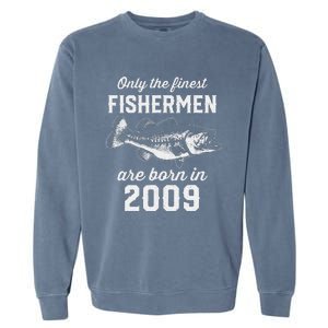 14 Year Old Fisherman Fishing 2009 14th Birthday Gift Garment-Dyed Sweatshirt