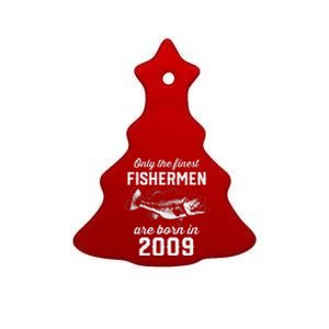 14 Year Old Fisherman Fishing 2009 14th Birthday Gift Ceramic Tree Ornament