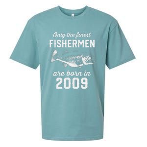 14 Year Old Fisherman Fishing 2009 14th Birthday Gift Sueded Cloud Jersey T-Shirt