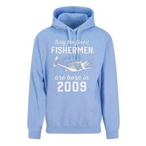 14 Year Old Fisherman Fishing 2009 14th Birthday Gift Unisex Surf Hoodie