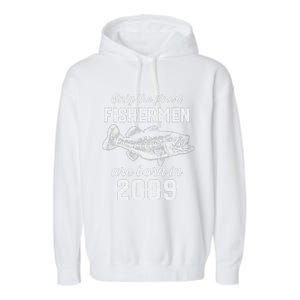 14 Year Old Fisherman Fishing 2009 14th Birthday Gift Garment-Dyed Fleece Hoodie