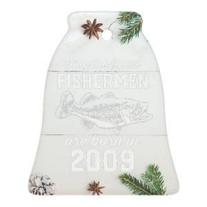 14 Year Old Fisherman Fishing 2009 14th Birthday Gift Ceramic Bell Ornament