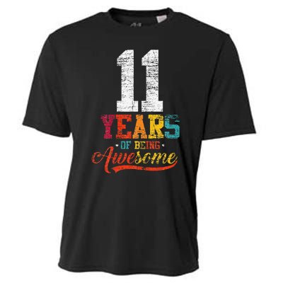 11 Years Of Being Awesome Gifts 11 Years Old 11th Birthday Cooling Performance Crew T-Shirt