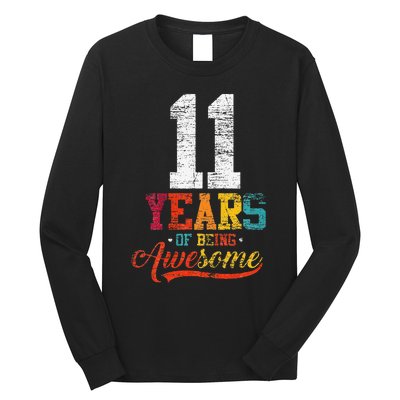 11 Years Of Being Awesome Gifts 11 Years Old 11th Birthday Long Sleeve Shirt