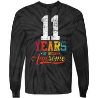 11 Years Of Being Awesome Gifts 11 Years Old 11th Birthday Tie-Dye Long Sleeve Shirt