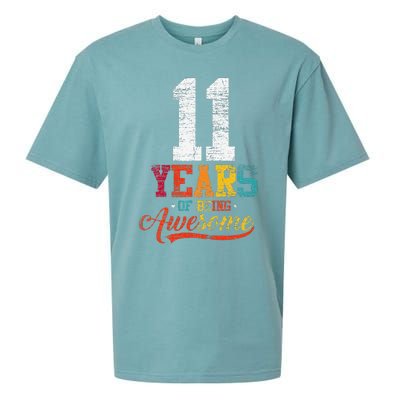 11 Years Of Being Awesome Gifts 11 Years Old 11th Birthday Sueded Cloud Jersey T-Shirt