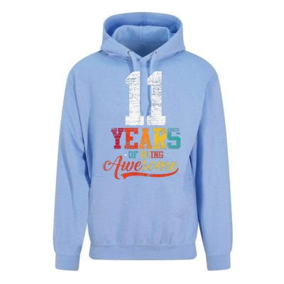 11 Years Of Being Awesome Gifts 11 Years Old 11th Birthday Unisex Surf Hoodie