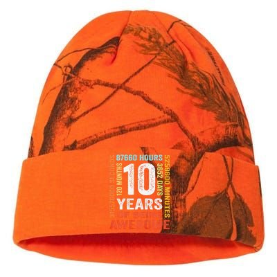 10 Years Old 10th Birthday Gift Vintage Retro 120 Months Kati Licensed 12" Camo Beanie