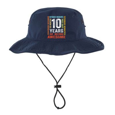 10 Years Old 10th Birthday Gift Vintage Retro 120 Months Legacy Cool Fit Booney Bucket Hat