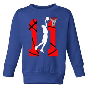 11 Years Old 11th Birthday Basketball Lovers Toddler Sweatshirt