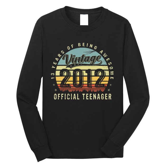 13 Yr Old Gifts Vintage 2012 Teenager 13th Birthday Gift Long Sleeve Shirt