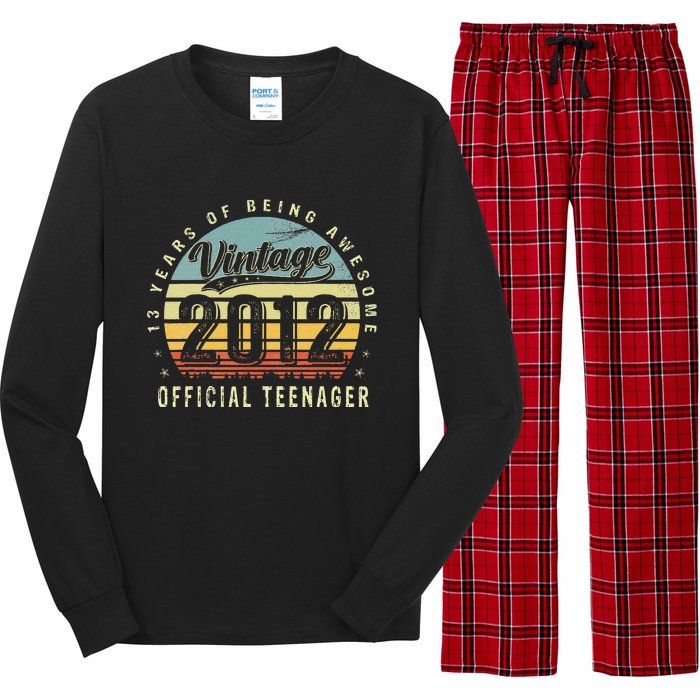 13 Yr Old Gifts Vintage 2012 Teenager 13th Birthday Gift Long Sleeve Pajama Set