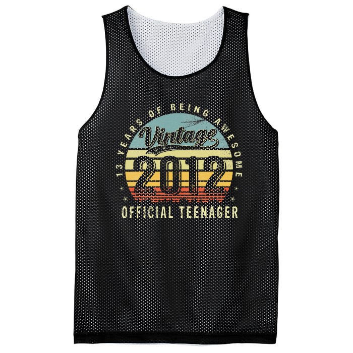 13 Yr Old Gifts Vintage 2012 Teenager 13th Birthday Gift Mesh Reversible Basketball Jersey Tank