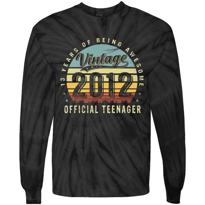 13 Yr Old Gifts Vintage 2012 Teenager 13th Birthday Gift Tie-Dye Long Sleeve Shirt