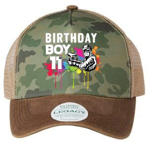 11 Years Old Paintballer Gear Gift 11th Paintball Birthday Legacy Tie Dye Trucker Hat