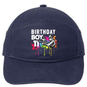 11 Years Old Paintballer Gear Gift 11th Paintball Birthday 7-Panel Snapback Hat