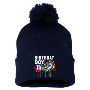 11 Years Old Paintballer Gear Gift 11th Paintball Birthday Pom Pom 12in Knit Beanie