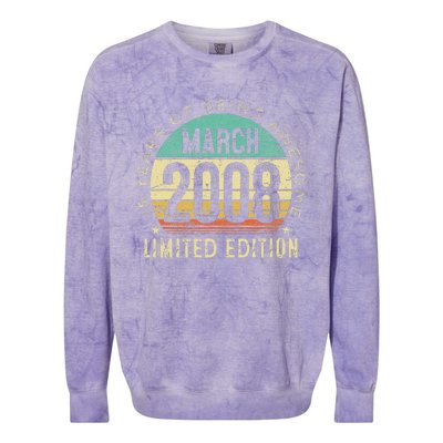 15 Year Oldss N Vintage March 2008 15th Birthday Colorblast Crewneck Sweatshirt