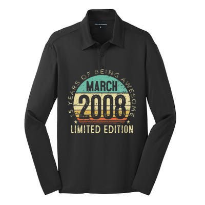 15 Year Oldss N Vintage March 2008 15th Birthday Silk Touch Performance Long Sleeve Polo