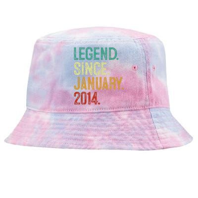 10 Years Old Legend Since January 2014 10th Birthday Tie-Dyed Bucket Hat