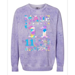 11 Year Old Gifts For 11th Birthday Gift Born In 2011 Colorblast Crewneck Sweatshirt