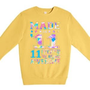 11 Year Old Gifts For 11th Birthday Gift Born In 2011 Premium Crewneck Sweatshirt