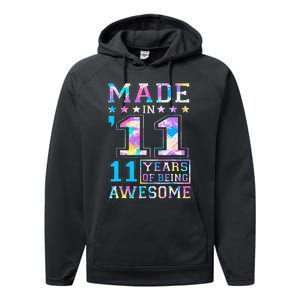 11 Year Old Gifts For 11th Birthday Gift Born In 2011 Performance Fleece Hoodie