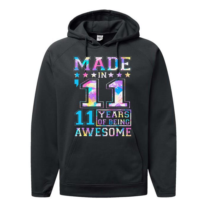 11 Year Old Gifts For 11th Birthday Gift Born In 2011 Performance Fleece Hoodie