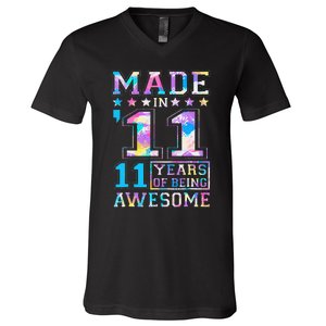 11 Year Old Gifts For 11th Birthday Gift Born In 2011 V-Neck T-Shirt