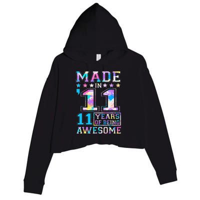 11 Year Old Gifts For 11th Birthday Gift Born In 2011 Crop Fleece Hoodie