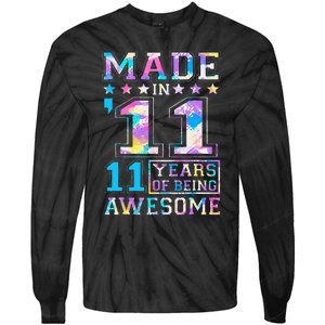 11 Year Old Gifts For 11th Birthday Gift Born In 2011 Tie-Dye Long Sleeve Shirt