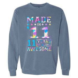 11 Year Old Gifts For 11th Birthday Gift Born In 2011 Garment-Dyed Sweatshirt