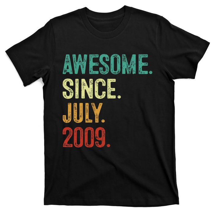 14 Year Old Awesome Since July 2009 14th Birthday T-Shirt