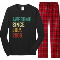 14 Year Old Awesome Since July 2009 14th Birthday Long Sleeve Pajama Set