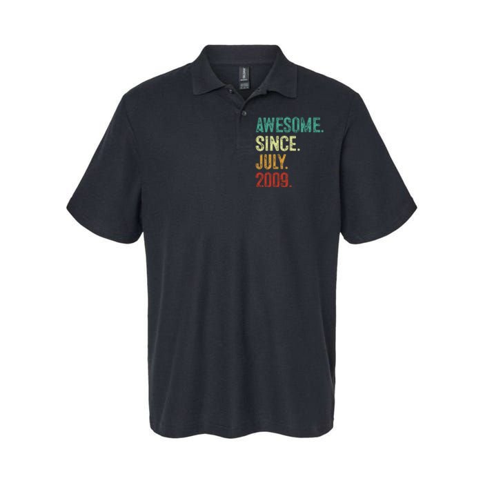 14 Year Old Awesome Since July 2009 14th Birthday Softstyle Adult Sport Polo