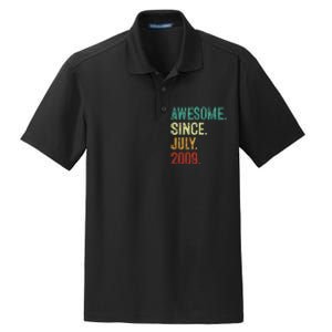 14 Year Old Awesome Since July 2009 14th Birthday Dry Zone Grid Polo