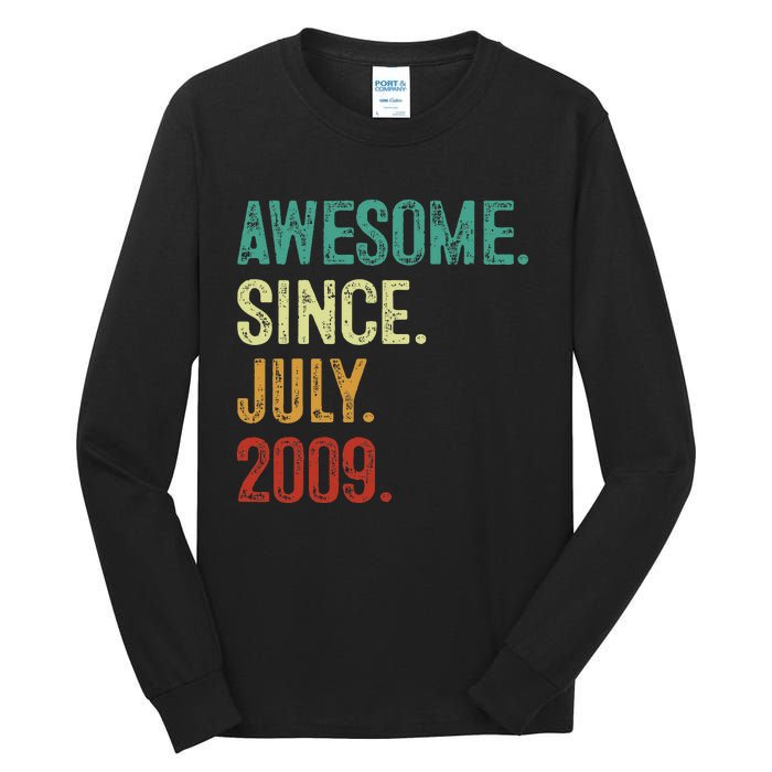 14 Year Old Awesome Since July 2009 14th Birthday Tall Long Sleeve T-Shirt