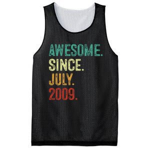 14 Year Old Awesome Since July 2009 14th Birthday Mesh Reversible Basketball Jersey Tank