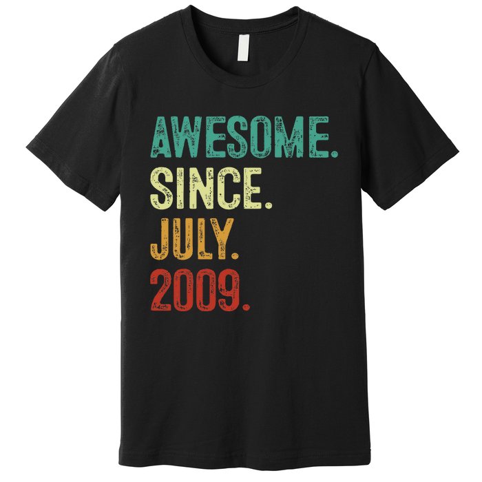 14 Year Old Awesome Since July 2009 14th Birthday Premium T-Shirt