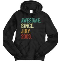 14 Year Old Awesome Since July 2009 14th Birthday Tie Dye Hoodie